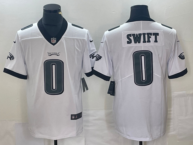 Men's Philadelphia Eagles #0 D'Andre Swift White Vapor Limited Stitched Football Jersey Men's Philadelphia Eagles #0 D'Andre Swift White Vapor Limited Stitched Football Jersey